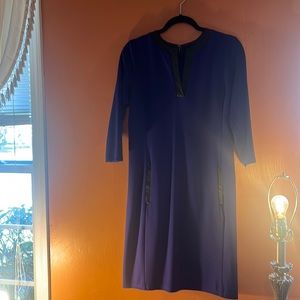 Purple Lauren Ralph dress with leather trim
